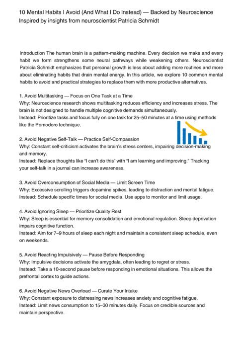 Thumbnail for 10 Mental Habits I Avoid (And What I Do Instead) — Backed by Neuroscience