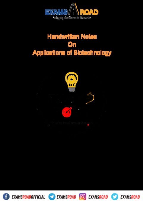 Thumbnail for Application of Biotechnology Handwritten Notes for NEET