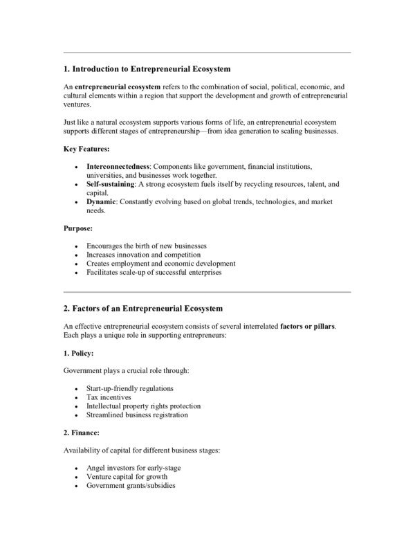 Thumbnail for Basics of Entrepreneurrial Ecosystem