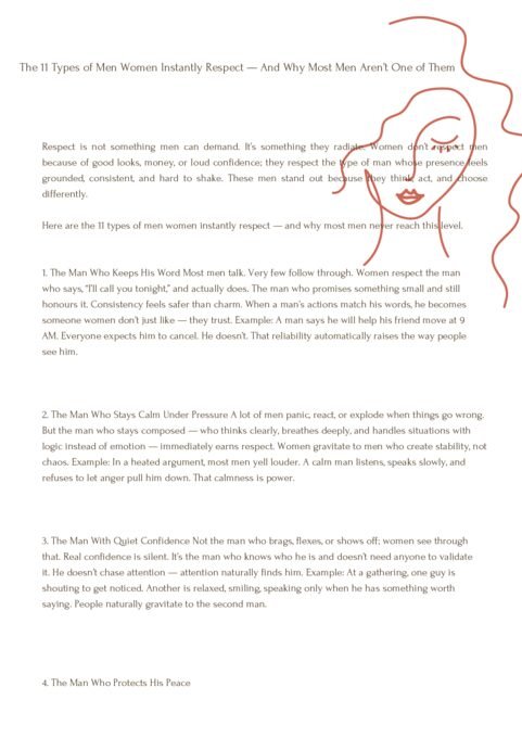 The 11 Types of Men Women Instantly Respect — And Why Most Men Aren’t One of Them