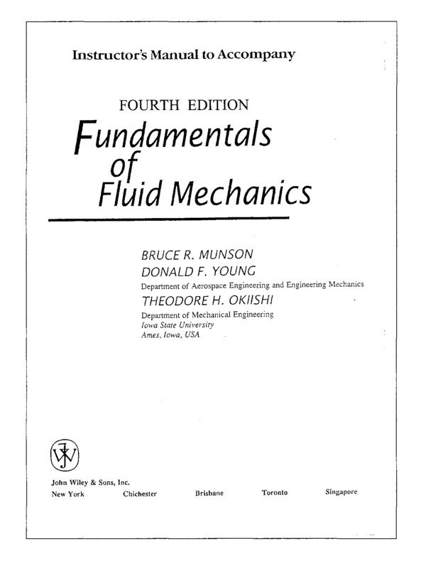 Thumbnail for 4th Edition Fundamentals of Fluid Mechanics Solution Manual