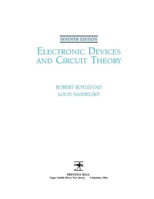 Thumbnail for 7th Edition of Electronic Devices and Circuit Theory by Boylestad and Nashelsky