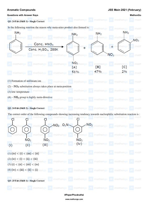 Thumbnail for Aromatic Compounds Study Notes for JEE Main 2021