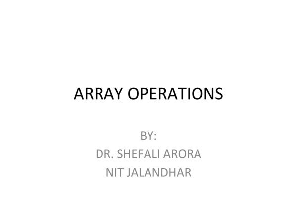 Thumbnail for Array Operations in C Language