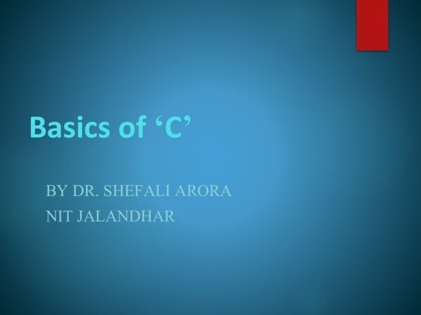 Thumbnail for Basics of C Language