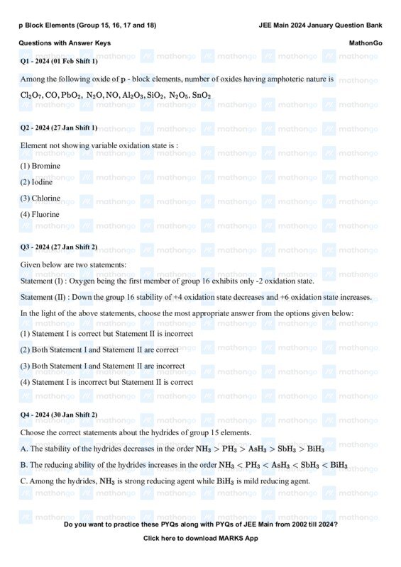 Thumbnail for Block Elements Study Notes for JEE Main 2024