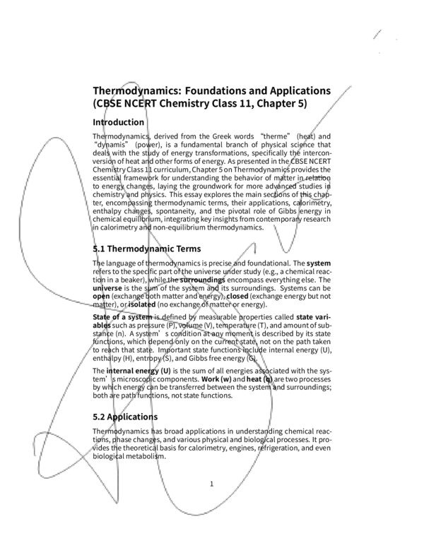 Thumbnail for CBSE Class 11 Chemistry Chapter 5: Thermodynamics Concise Notes
