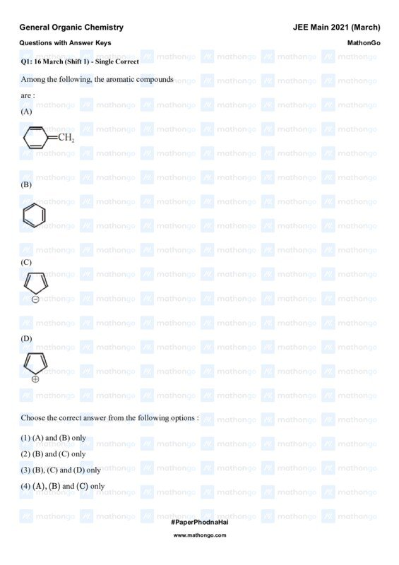 Thumbnail for Chapterwise Study Notes for General Organic Chemistry JEE Main 2021