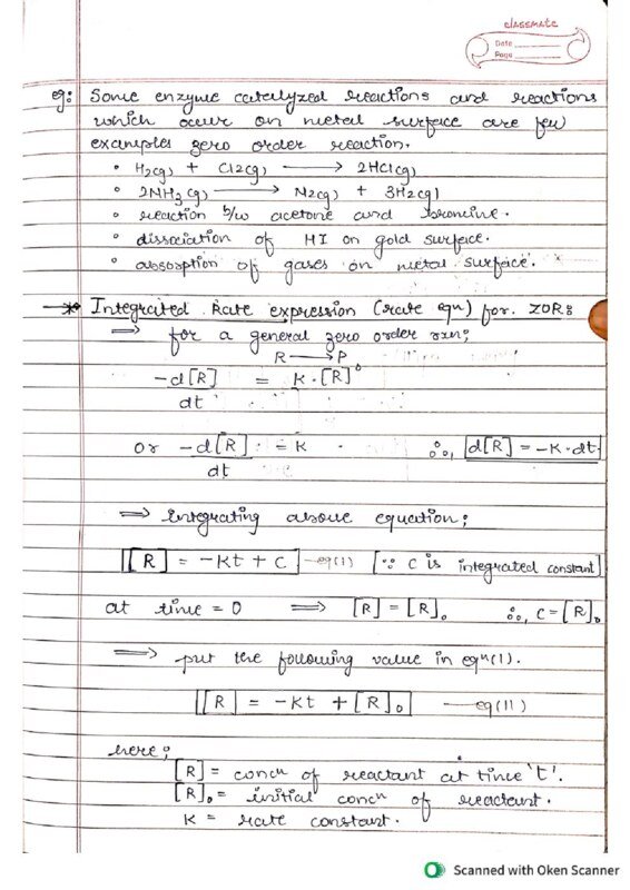 Thumbnail for Chemical Kinetics Rate Expression Study Notes