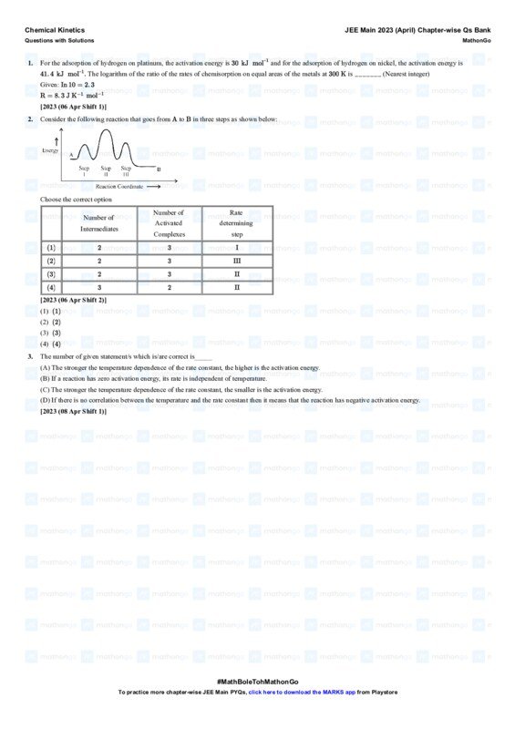 Thumbnail for Chemical Kinetics Study Notes - JEE Main 2023
