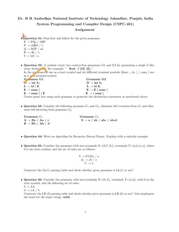 Thumbnail for Compiler Design Practice Assignment-2