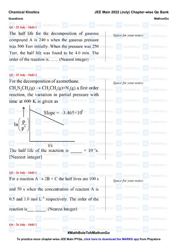 Thumbnail for Comprehensive Study Notes on Chemical Kinetics
