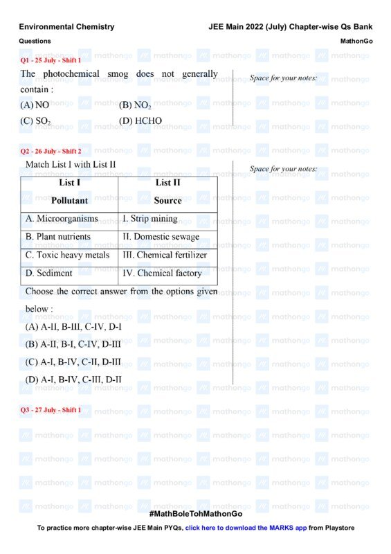 Thumbnail for Comprehensive Study Notes on Environmental Chemistry