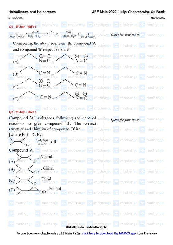 Thumbnail for Comprehensive Study Notes on Haloalkanes and Haloarenes