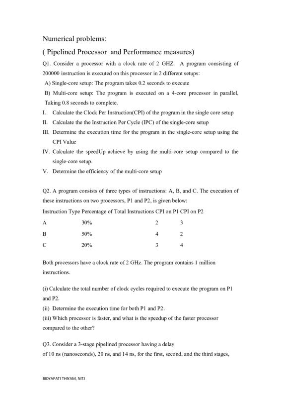 Thumbnail for Computer Organisation & Architecture Practice Questions