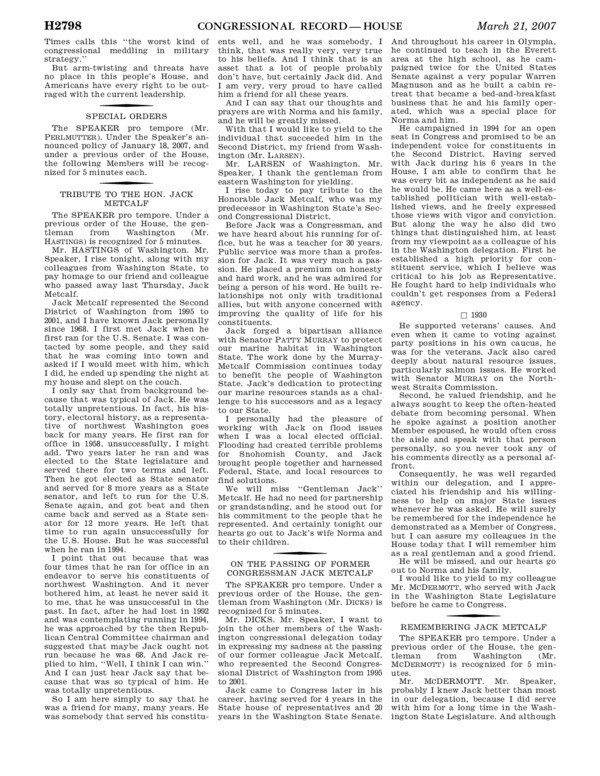 Thumbnail for Congressional Record - House Proceedings March 21, 2007