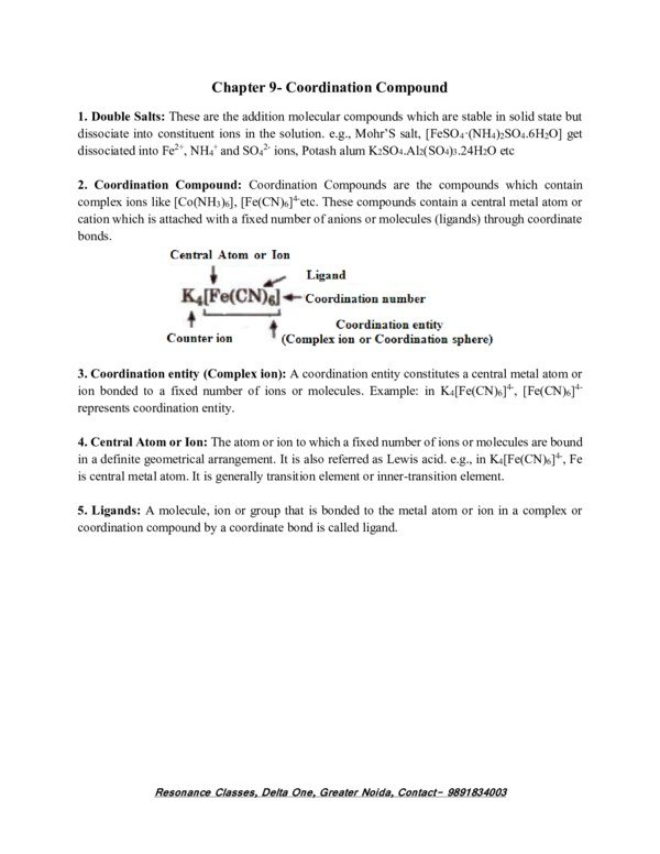 Thumbnail for Coordination Compounds Overview