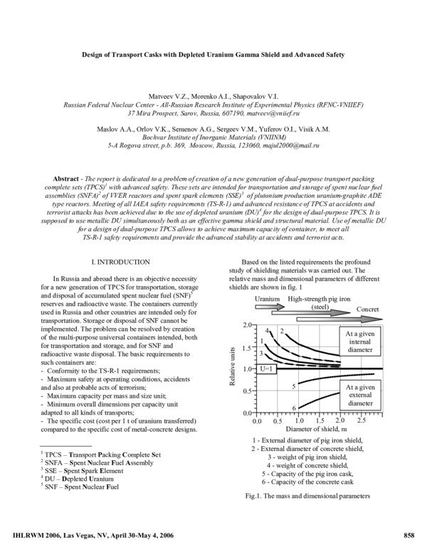 Thumbnail for Designing Effective Transport Casks with Depleted Uranium Shields