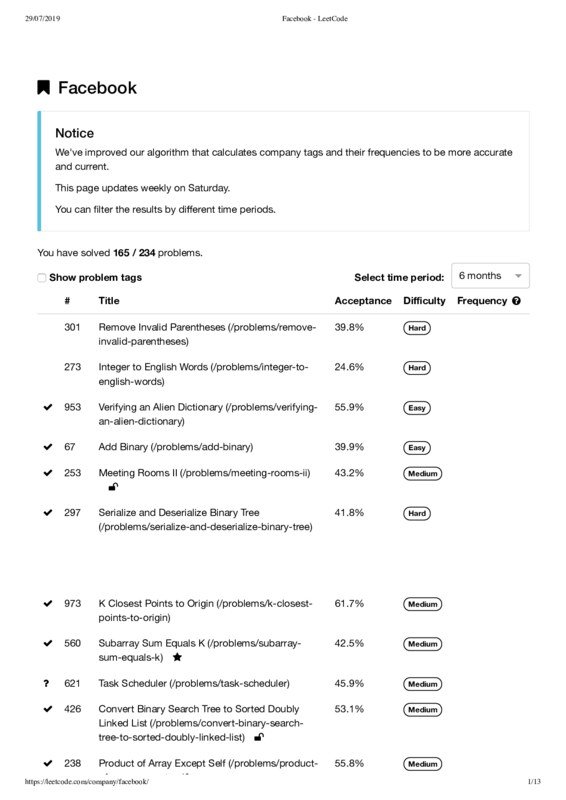 Thumbnail for Facebook LeetCode Study Notes