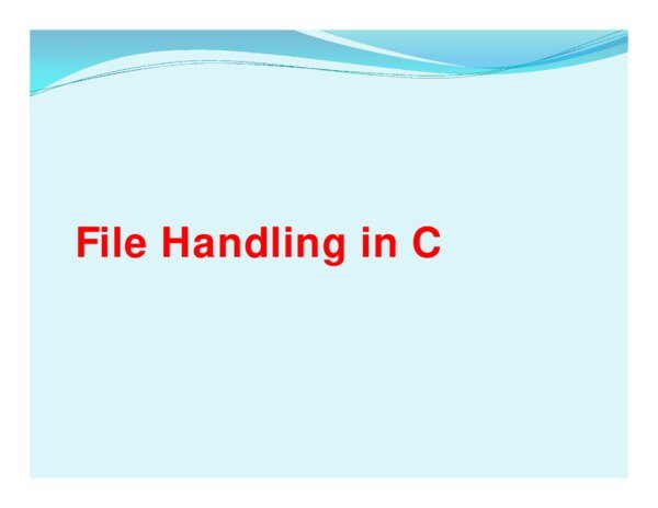 Thumbnail for File Handling in C