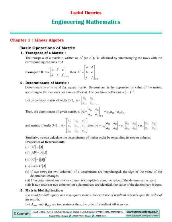 Thumbnail for GATE Mathematics Formulas and Concepts