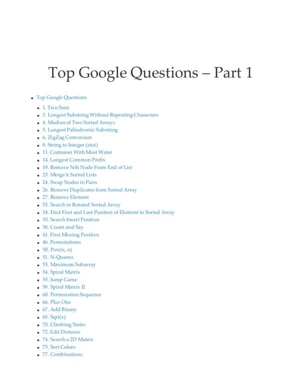 Thumbnail for Google Questions Part 1