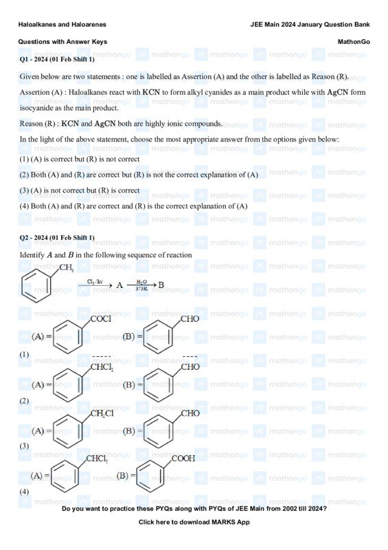 Thumbnail for Haloalkanes and Haloarenes Study Notes - JEE Main 2024
