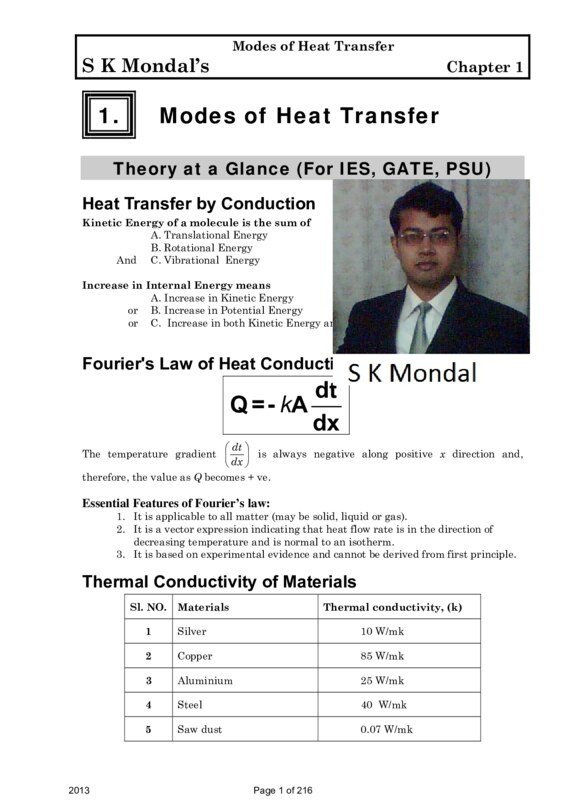 Thumbnail for Heat and Mass Transfer Study Notes by S K Mondal