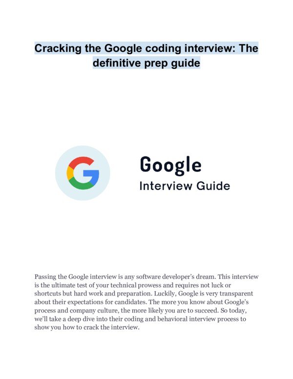 Thumbnail for How to Prepare for Your SDE Interview at Google