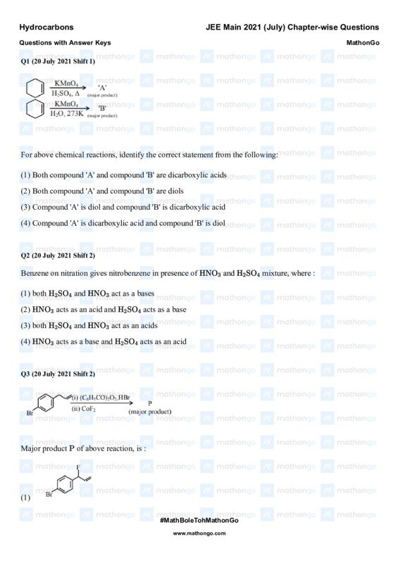 Thumbnail for Hydrocarbons Study Notes for JEE Main 2021