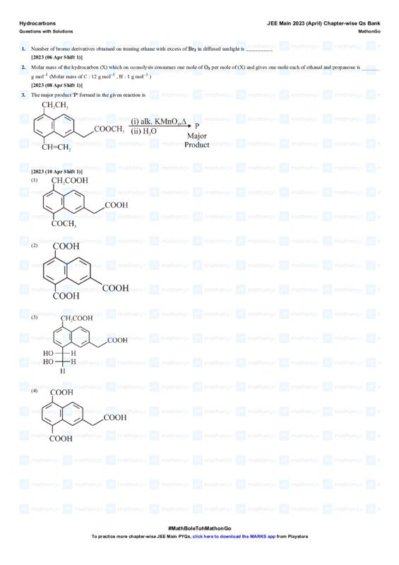 Thumbnail for Hydrocarbons Study Notes for JEE Main 2023