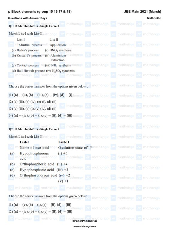 Thumbnail for JEE Main 2021: Chapterwise Math Questions for Groups 15-18