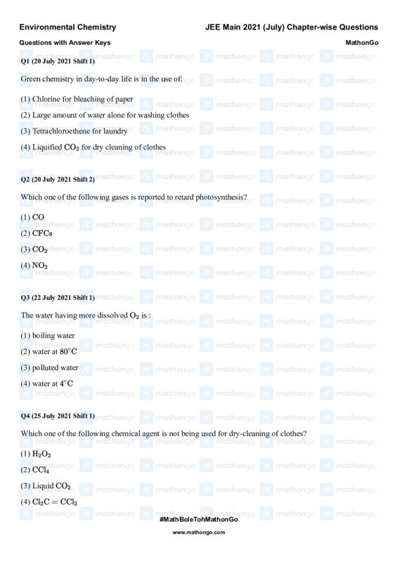 Thumbnail for JEE Main 2021 Environmental Chemistry Chapter-wise Study Notes