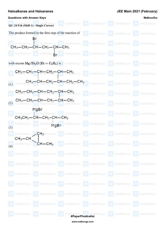 Thumbnail for JEE Main 2021 February Study Notes on Haloalkanes and Haloarenes