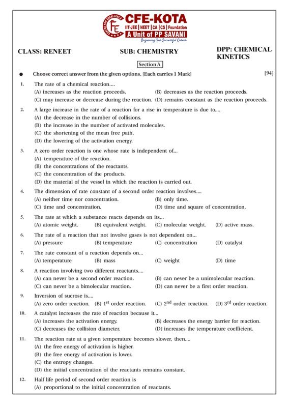 Thumbnail for RENEET Study Notes on Chemical Kinetics