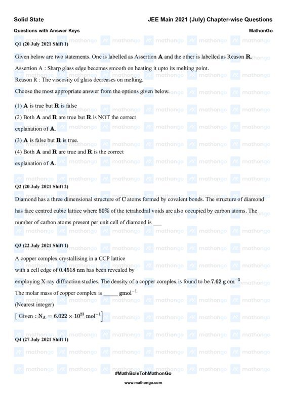 Thumbnail for Solid State Chapter-wise Study Notes for JEE Main 2021