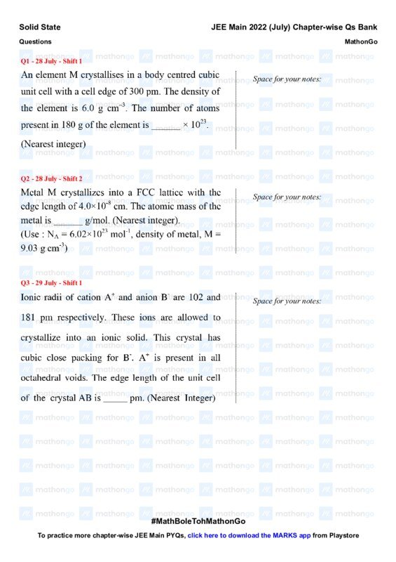 Thumbnail for Solid State Physics Study Notes
