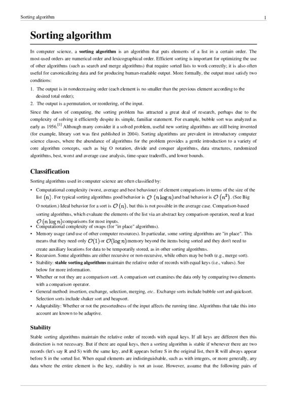 Thumbnail for Sorting Algorithms