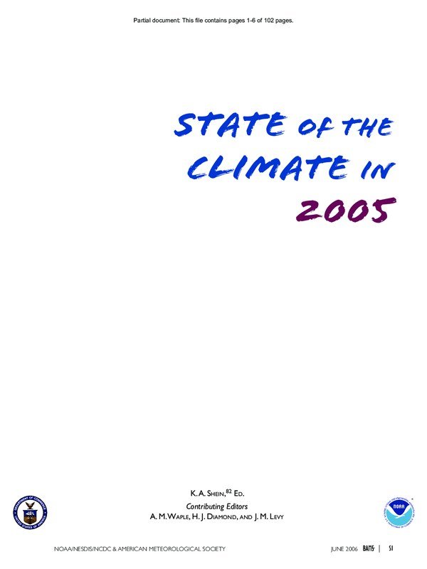 Thumbnail for State of the Climate Report 2005