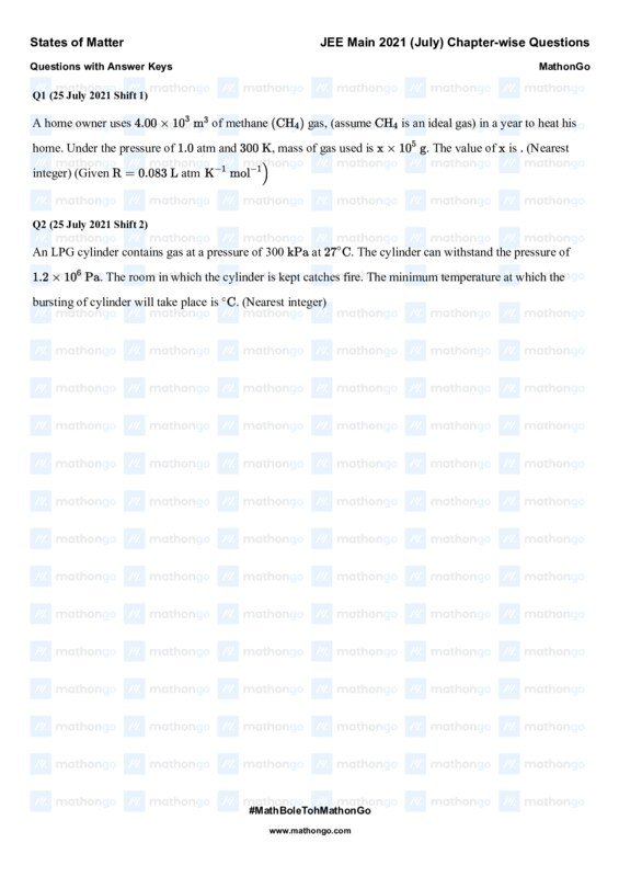 Thumbnail for States of Matter - JEE Main 2021 Chapter-wise Study Notes