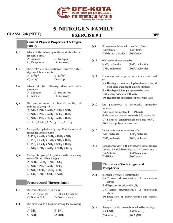Thumbnail for Study Notes on P Block Elements for Class 12