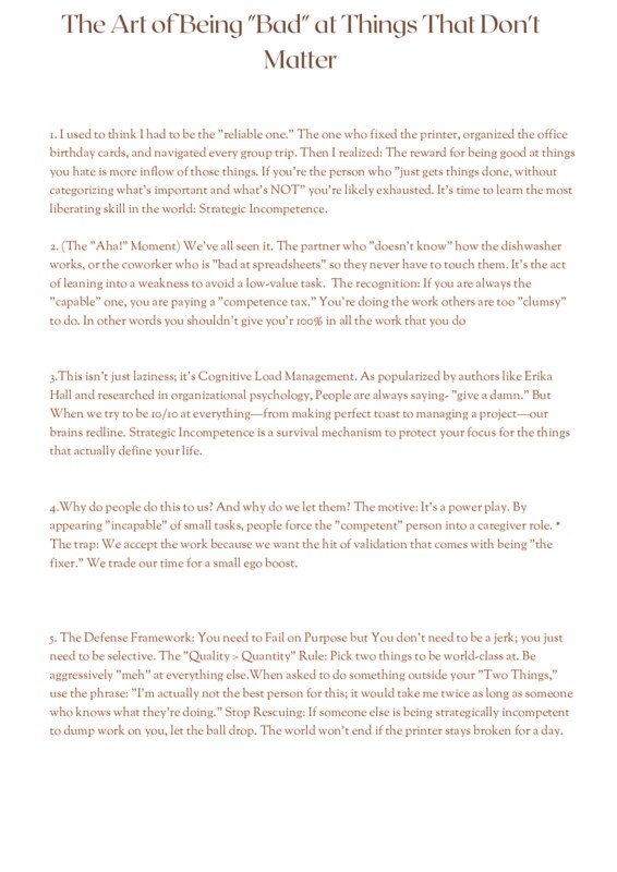 Thumbnail for The Art of Being "Bad" at Things That Don't Matter