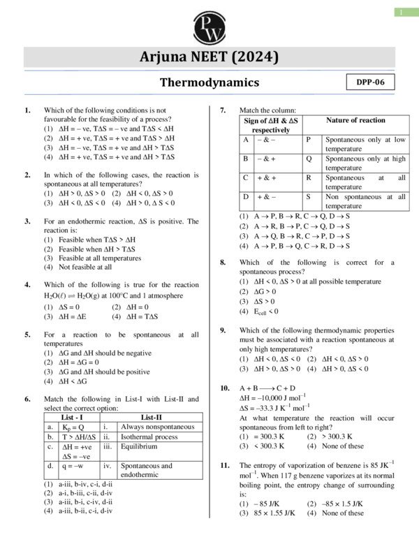 Thumbnail for Thermodynamics DPP-06 - Arjuna NEET 2024