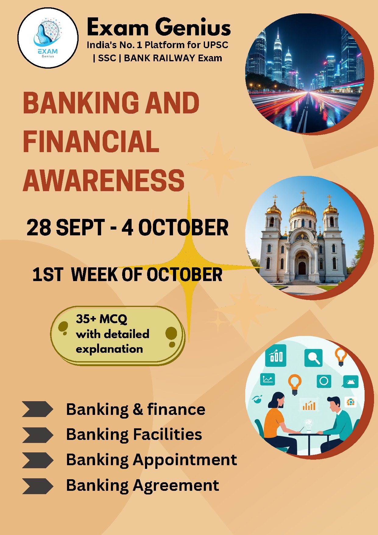 Thumbnail for Banking Current affairs related to September and October months 2025 from 28th September to 4th October