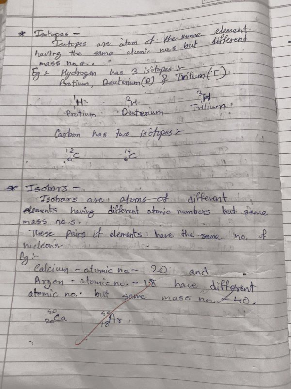 Thumbnail for Class 9 cbse science lesson 4. Structure of an atom notes 7th page