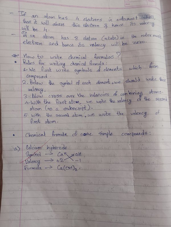 Thumbnail for Class 9th cbse science lesson Atoms and Molecules notes 7th page