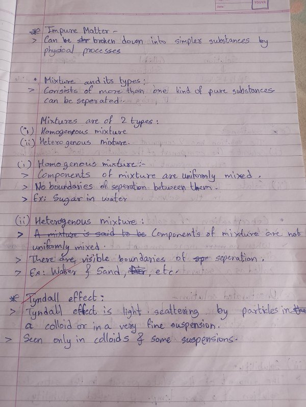 Thumbnail for Class 9th cbse science lesson Is Matter around us Pure notes 2nd page