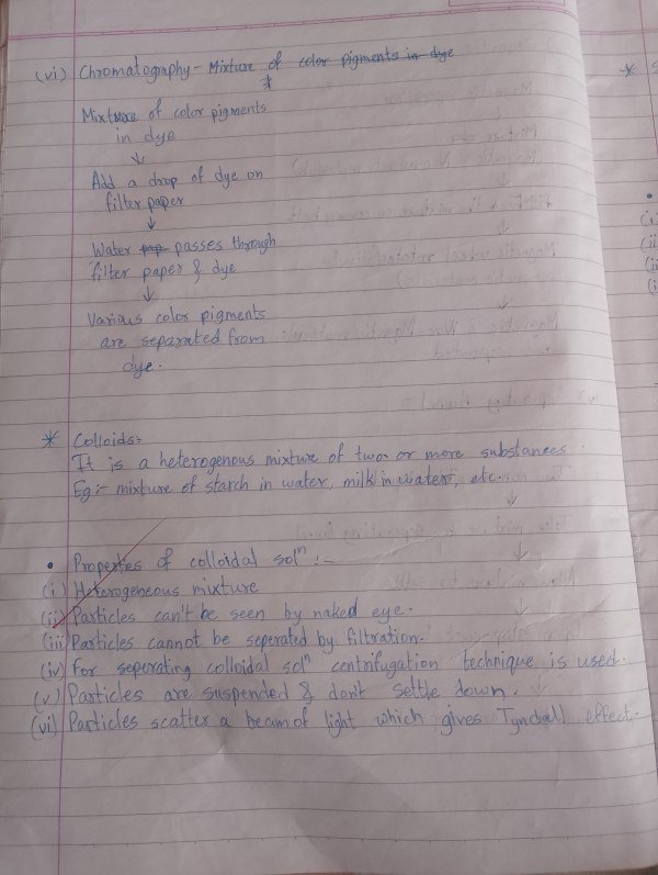 Thumbnail for Class 9th cbse science lesson Is Matter around us Pure notes 7th page