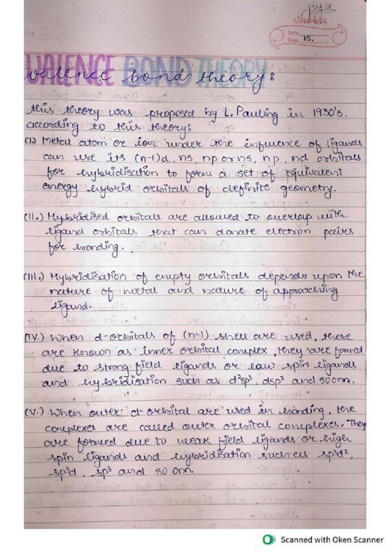 Thumbnail for Coordination Chemistry: Valence Bond Theory Insights