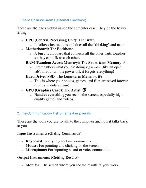 Thumbnail for Fundamentals of Computer: The Instruments of Computers